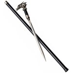 Canne épée Dragon luxe 96 cm avec lame en acier inoxydable et poignée tête de dragon argentée