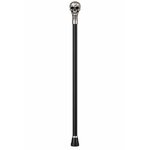 Canne épée squelette luxe 92 cm vue de face avec poignée tête de mort en acier inoxydable et bâton de marche élégant.