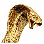 Poignée cobra dorée de canne épée luxe avec détails d’écailles et finitions premium en métal doré