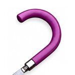 Poignée vernie de canne épée femme luxe violette avec finition brillante et détails en acier inoxydable