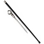 Canne épée Dragon Cristal 93 cm luxe avec lame dissimulée en acier et bâton de marche noir