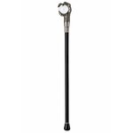 Canne épée Dragon Cristal 93 cm luxe noire avec poignée argentée et sphère décorative