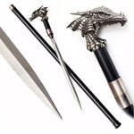 Canne épée Dragon 96cm luxe - Bâton de marche élégant