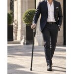 Poignée de canne tête de lion en métal argenté style prestige