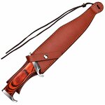 couteau rambo 3 dans son étui cuir marron vue produit sur fond blanc