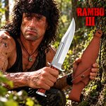 couteau rambo 3 de survie en forêt avec étui cuir marron et lame bowie de 42 cm inspirée du film culte