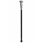 Canne épée luxe noire et argentée entière verticale