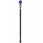 Canne épée dragon 93 cm noire avec pommeau bleu