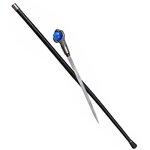 Canne épée dragon noire avec lame en acier inoxydable et pommeau bleu