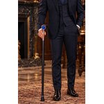 Canne épée homme élégant avec pommeau dragon bleu en intérieur