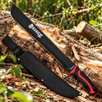 Machette SAVAGE ALBAINOX mise en situation sur tronc d’arbre