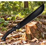 Machette coupe-coupe SCH avec scie posée sur une souche