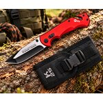 Couteau pliant Pompier K25 rouge avec étui en mise en situation outdoor