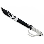 Machette SCREAM Albainox 49 cm avec lame noire et manche en cordelette blanche.