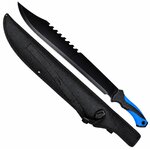 Machette noire et bleue 65 cm avec étui de transport en nylon.