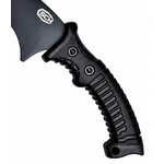 Manche ergonomique antidérapant de machette SCH avec poignée noire texturée.