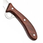 Gros plan du manche ergonomique en bois de la machette Renegade Albainox.