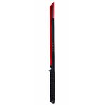 Machette Katana Ninja Albainox 68,5 cm avec lame noire et rouge en acier inoxydable et manche antidérapant.