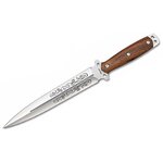 Dague Albainox Full Tang avec lame inox gravée de 25 cm et manche en bois.