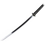 Katana japonais Dragon noir 98 cm avec lame en acier inoxydable de 68 cm et manche antidérapant.