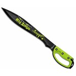 Machette Zombie Albainox Mad Zombie 60 cm avec lame noire de 44 cm, motifs verts et manche ergonomique antidérapant.