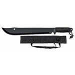 Machette Full Tang Albainox 50,8 cm avec lame noire, manche cordé et étui nylon à bandoulière.