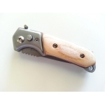 Couteau automatique 15cm métal et bois - marron clair2 (1)