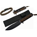 Poignard tactique 27cm + bracelet paracorde - P1177