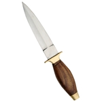 Couteau de botte 18,5cm - Dague bois et laiton.