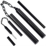 3 en 1, Nunchaku - Casse tête ou Matraque - Tout métal