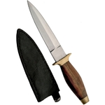 Couteau de botte 22,8cm - Dague bois et laiton.