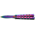 Balisong couteau papillon rainbow 16cm - pochette incluse2