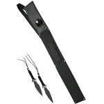 Epée black Ninja 68,5cm + 2 couteaux lancer - Full tang..