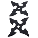 2 Shurikens étoiles acier noir - shuriken.