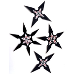 4 Shurikens étoiles acier noir - shuriken compact.