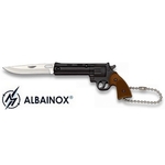 Couteau porte-clé pliant 12,5cm - Revolver noir acier