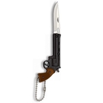 Couteau porte-clé pliant 12,5cm - Revolver noir acier.