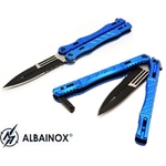 Couteau papillon night fighter - balisong bleu