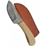 Poignard 15,2cm lame DAMAS - Couteau compact en os...
