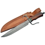 Grand poignard 42cm lame DAMAS - Couteau en bois