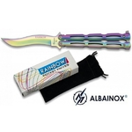 Balisong rainbow 22,2cm couteau papillon + pochette