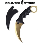 Couteau CS GO Counter Strike 18,7cm - doré tactique