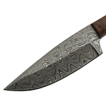 Poignard couteau 20,5cm lame DAMAS - Laiton, bois et corne..