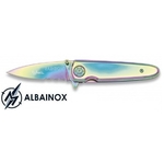 Couteau pliant 15,5cm RAINBOW + pochette - ALBAINOX.