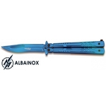 Balisong couteau papillon 22cm bleu nuit - ALBAINOX tricks.