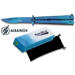 Balisong couteau papillon 22cm bleu nuit - ALBAINOX tricks