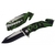 Couteau Dragon 20cm métal - vert et noir GN256