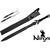 Epée black Ninja 68,5cm + 2 couteaux lancer - Full tang