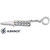 Balisong porte-clé 8,8cm - Couteau papillon argenté