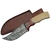 Poignard couteau 20,5cm lame DAMAS - Damascus bois et os